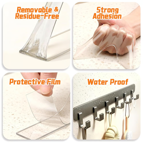 ✨💪 Heavy-Duty Extra-Large Double-Sided Nano Tape – Transparent, Strong & Removable 🧼