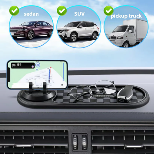 🔥Last Day 50% OFF 🔥 Multifunctional 3-in-1 Parking Number Plate Holder, Creative New Car-Mounted Mobile Phone Center Console Anti-Slip Mat