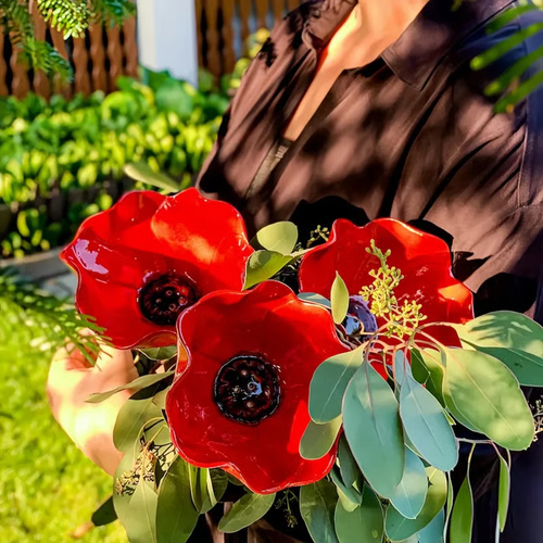 🌸 Everlasting Garden Blooms - Handmade Metal Flower Garden Stake🐦