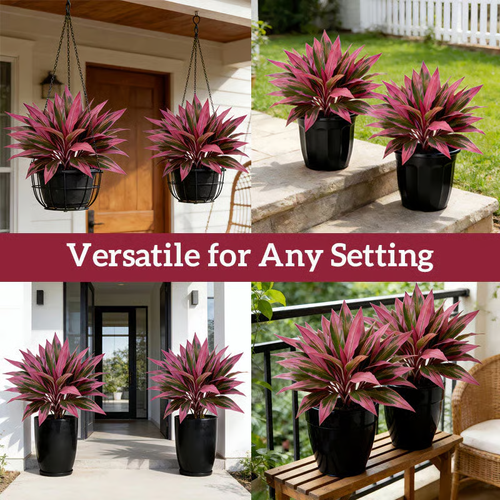 🔥 LAST DAY 50% OFF! 🏡🌿Artificial Red Cordyline Ti Plant – No-Fuss Year-Round Vibrant Foliage!