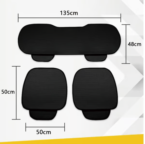 🔥🔥Breathable & Anti-Slip Viscose filament Car Seat Covers(Black,🔥Fullset (2 Front Seats + Full Backseats))
