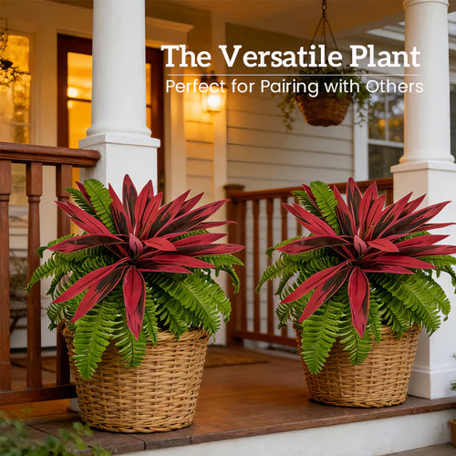 🔥 LAST DAY 50% OFF! 🏡🌿Artificial Red Cordyline Ti Plant – No-Fuss Year-Round Vibrant Foliage!