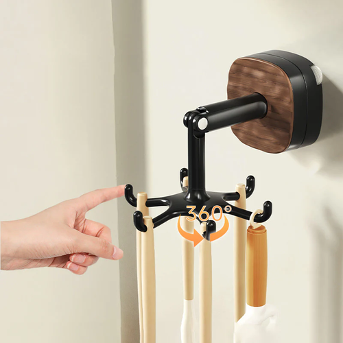 🔥💪Reusable Suction Cup 360° Rotatable Kitchen Hook No Drill Utensil Hanging Rack