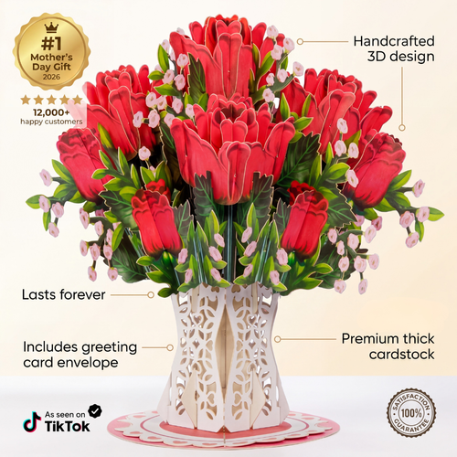 🌸🌸🌸Paper LoveFlower Bouquet Pop-UpCard