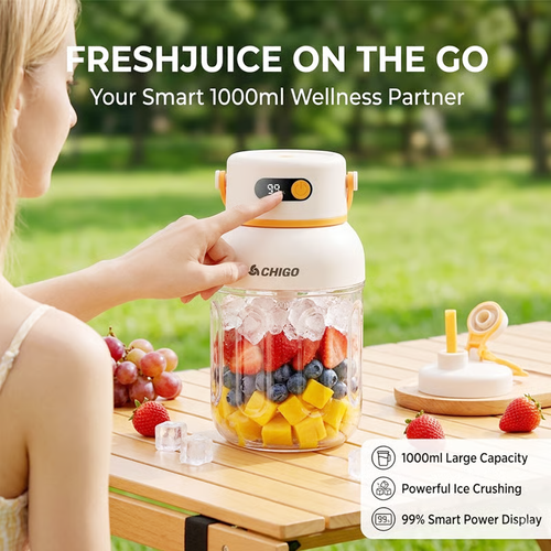 Portable Electric Juicer Cup with zero cord hassle 🥤: Drink fresh nutrient-rich smoothies without struggling with heavy blenders.🍓