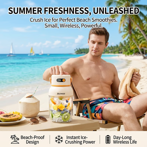 Portable Electric Juicer Cup with zero cord hassle 🥤: Drink fresh nutrient-rich smoothies without struggling with heavy blenders.🍓