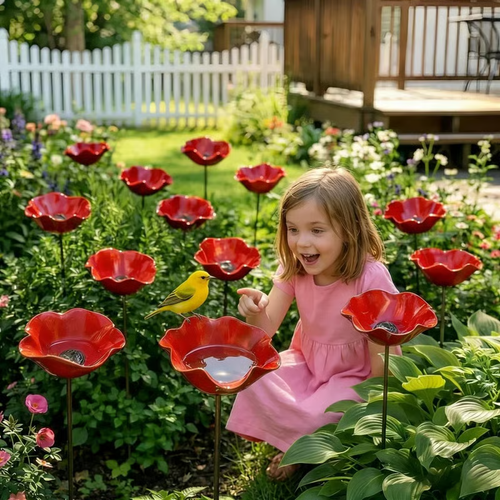 🌸 Everlasting Garden Blooms - Handmade Metal Flower Garden Stake🐦
