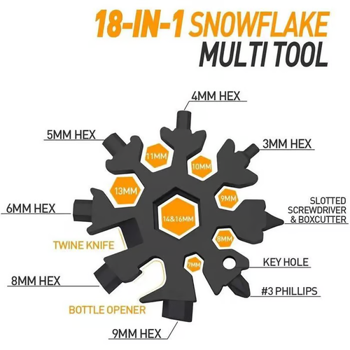 🔥🔥🔥Viral 18-in-1 Snowflake Multi-tool Stainless Steel Portable Wrench