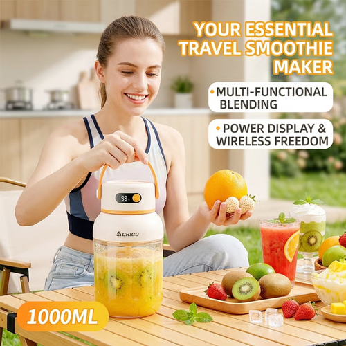Portable Electric Juicer Cup with zero cord hassle 🥤: Drink fresh nutrient-rich smoothies without struggling with heavy blenders.🍓