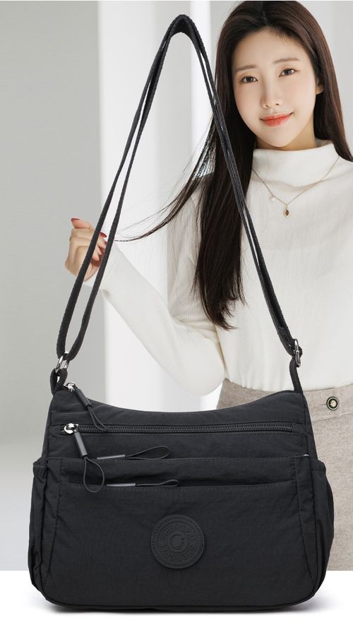 👜 Women Solid Color Crossbody Bag ✨ Multi-Pocket Zipper Fashion Daily Bag