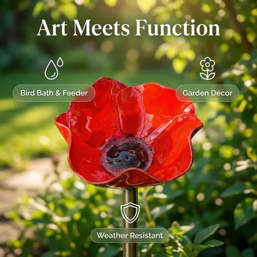 🌸 Everlasting Garden Blooms - Handmade Metal Flower Garden Stake🐦