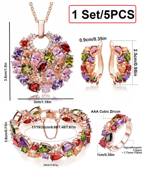 💎💍🌈Colored Zircon Jewelry Set