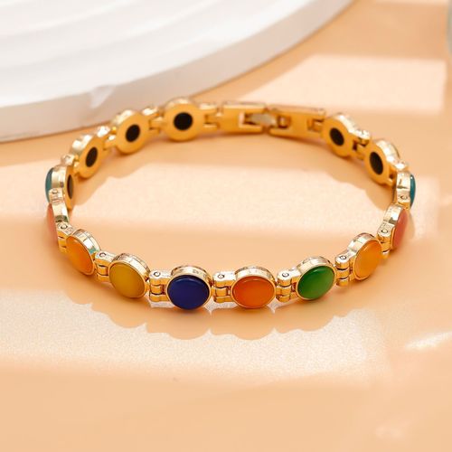 📿📿📿Cat's eye crystal bracelet, simple and stylish gold-plated bracelet