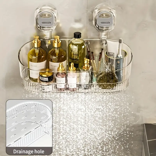 Space-Saving Made Easy! Get clutter-free in seconds with this powerful suction storage Stylish, strong, and drill-free for easy 💪🧼