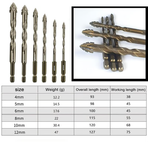 🌟🌟🌟New Four-Flute Sawtooth Eccentric Drill Bit Set(1 Set 6 PCS)