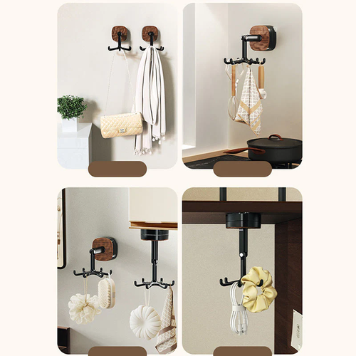 🔥💪Reusable Suction Cup 360° Rotatable Kitchen Hook No Drill Utensil Hanging Rack