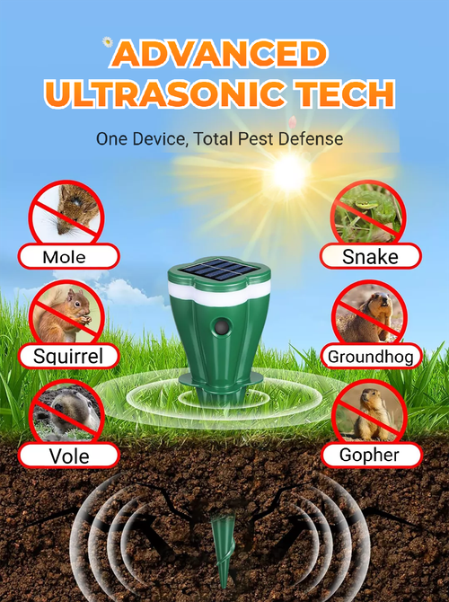 🐀🐦🐝Solar-powered ultrasonic animal deterrent