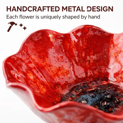 🌸 Everlasting Garden Blooms - Handmade Metal Flower Garden Stake🐦