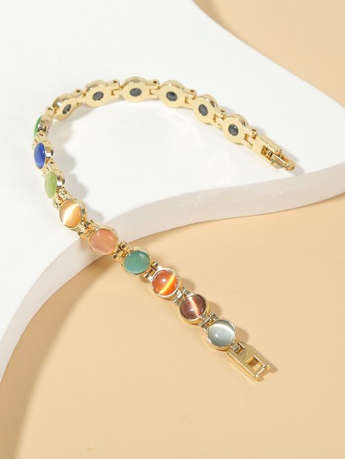 📿📿📿Cat's eye crystal bracelet, simple and stylish gold-plated bracelet