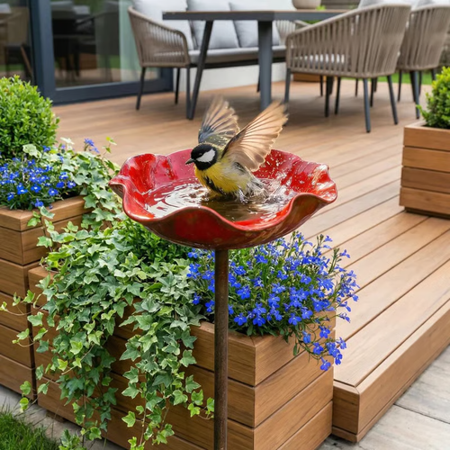 🌸 Everlasting Garden Blooms - Handmade Metal Flower Garden Stake🐦