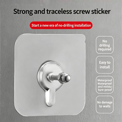 🔥🔥Self Adhesive Nails Wall Mount Non-Trace Screw Hook Stickers(10pcs)