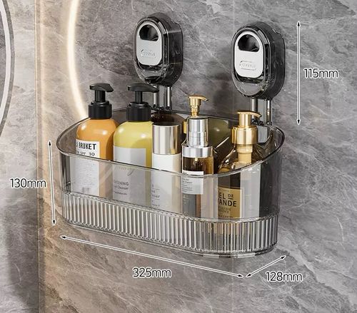 Space-Saving Made Easy! Get clutter-free in seconds with this powerful suction storage Stylish, strong, and drill-free for easy 💪🧼