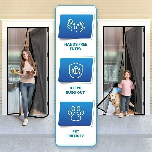 🔥Magnetic Screen Door（🔥 Limited-time offer with free gifts：1 x Pack Magic Tape Roll+1 x Packs of push pins）