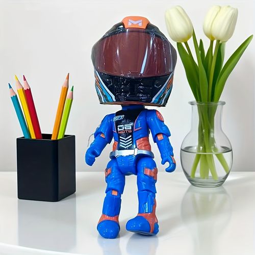 Figurine transformable de casque de moto