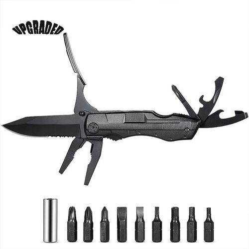 10-in-1 German Steel Tactical Tool - Knife Saw Pliers Bottle Opener All in One
