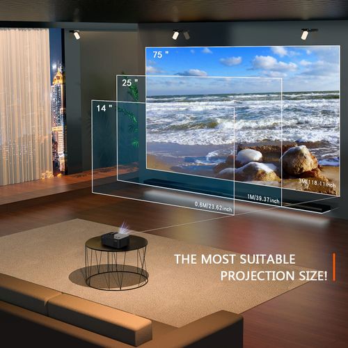 Mini HD Portable Projector for Home and Office with Smartphone Sync