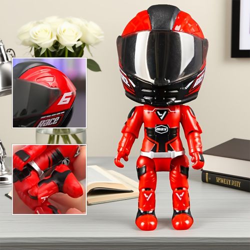 Figurine transformable de casque de moto