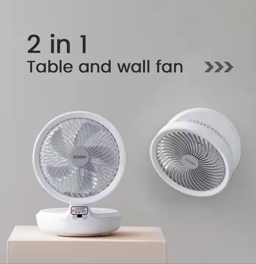 Ventilador de mesa giratório de parede com comando à distância