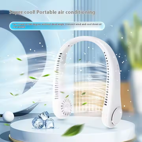 Mini ventilador portátil ajustável de 360 ​​graus para pendurar ao pescoço