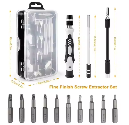 Kit de ferramentas de reparação profissional em aço CR-V Precision 115 em 1 com brocas magnéticas