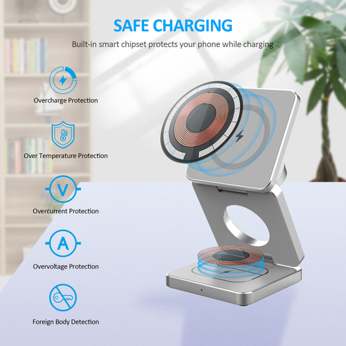 3-in-1 Magnetic Folding Wireless Charger