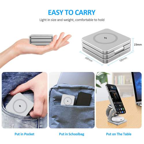 3-in-1 Magnetic Folding Wireless Charger