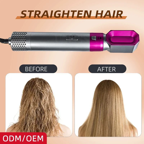 5-in-1 Hair Dryer Hot Air Brush, Straightener and Curler, Multifunctional Hair Styling Tool for Home Use (Suitable for both wet and dry hair)