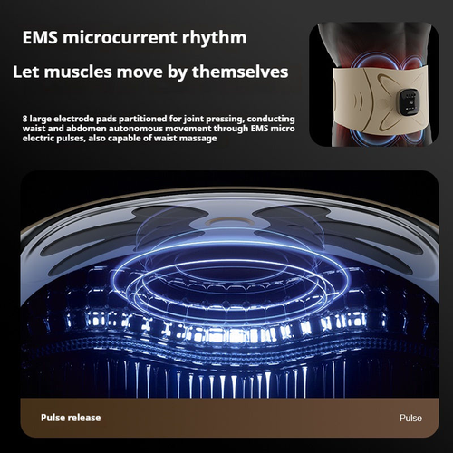 Multifunctional portable EMS microcurrent abdominal and waist massage slimming belt