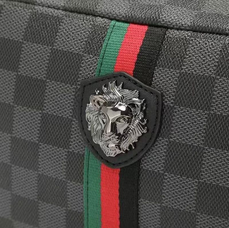 Luxury Jewelry Lion Men's Shoulder Bag Black City Minimalism！！😍