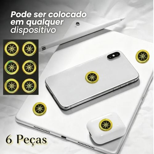 Adesivos para reduzir a emissão de campos eletromagnéticos, adesivos protetores para vários dispositivos. Acabamento prateado elegante, adequado para celulares, laptops e AirPods.