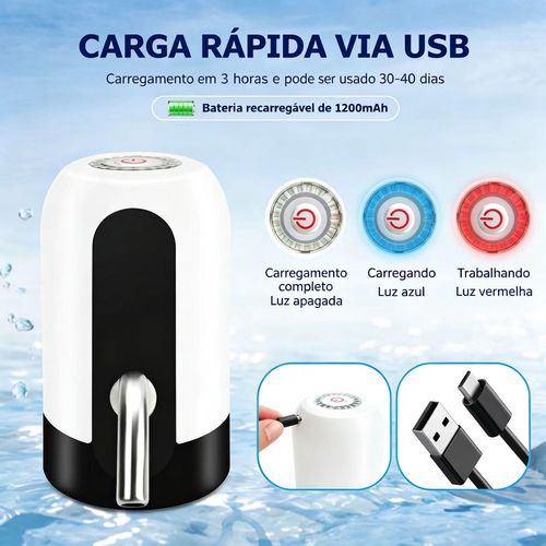 Dispensador de água de garrafa de 5 galões - chaleira de 5 galões bomba de água recarregável USB, sem BPA, mangueira de silicone de grau alimentar, bico de aço inoxidável - bateria recarregável 60-80 dias, cozinha ao ar livre Escritório de campismo Operação simples