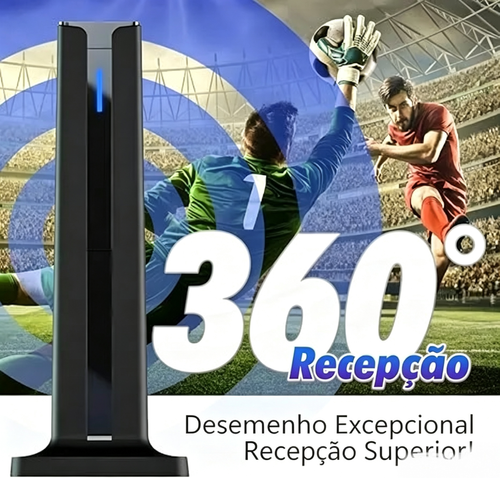 Antena de TV Digital HD, com resolução de 1080P e 4K Ultra HD. Permite recepção de sinal de alta qualidade em ambientes internos, com alcance longo. Ideal para entretenimento doméstico. Suporta canais como NBC, ABC e HSN.