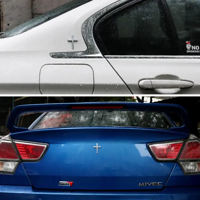 Adesivo decorativo para o exterior do carro, com design em forma de cruz. Ideal para motocicletas e SUVs. Fácil de aplicar. Deixa o carro com aparência mais estilosa e elegante.