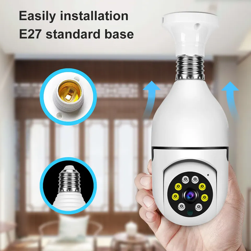 Intelligent 360 panoramic CCTV wireless network camera PTZ bulb camera