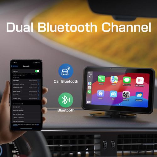 Smart Car Dashboard with Recording Connects to Bluetooth Player with Navigation
