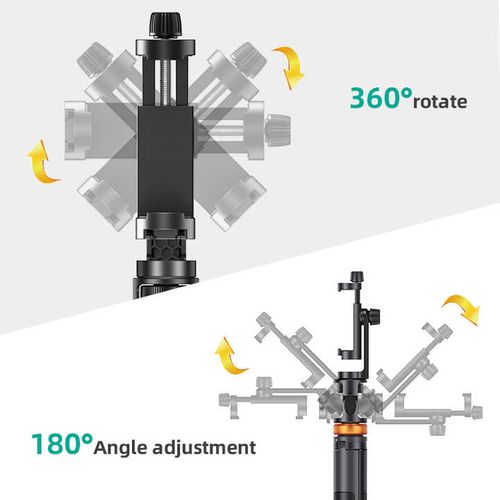 Foldable mobile stand tripod wireless selfie stick with shutter bluetooth, 360 degree rotation free shooting