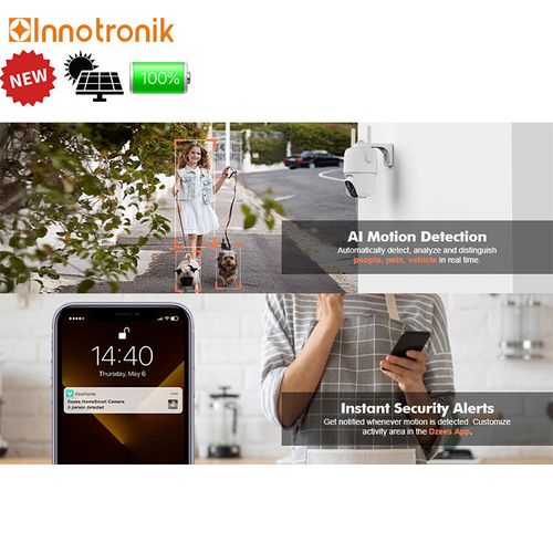 Outdoor solar surveillance camera 3 million dome full color night vision HD home wireless remote Wireless Remote Monitor