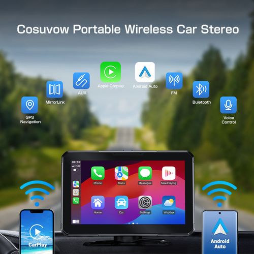 Smart Car Dashboard with Recording Connects to Bluetooth Player with Navigation