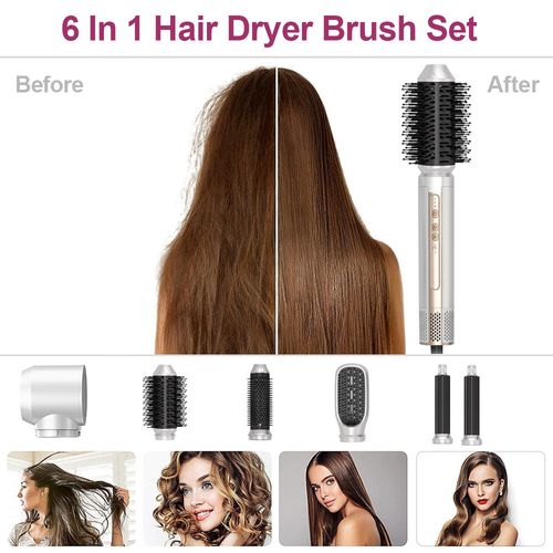 6-in-1 Hair Dryer with High-Speed Curling and Straightening Blow Dryer for Multi-Purpose Hair Care