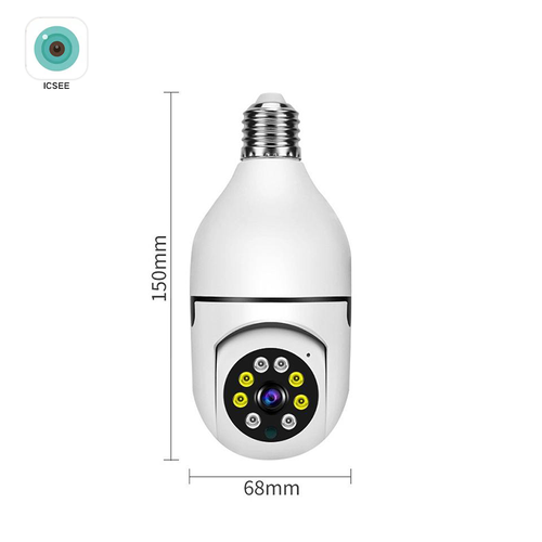 Intelligent 360 panoramic CCTV wireless network camera PTZ bulb camera
